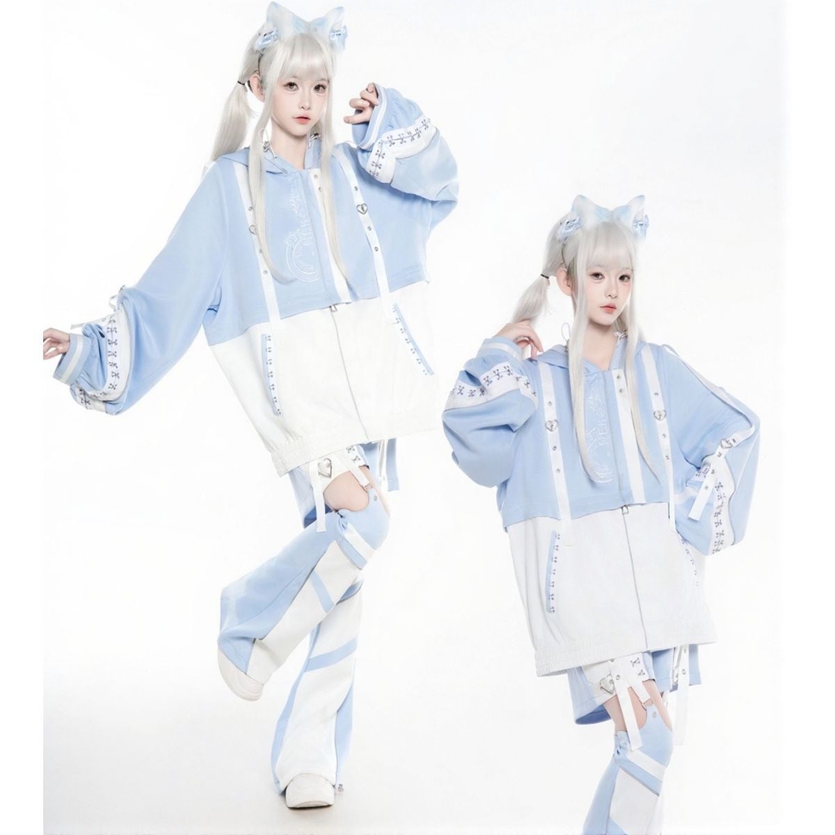 電脳少女サイバーパンク猫耳サイバージャージセット：フルセット