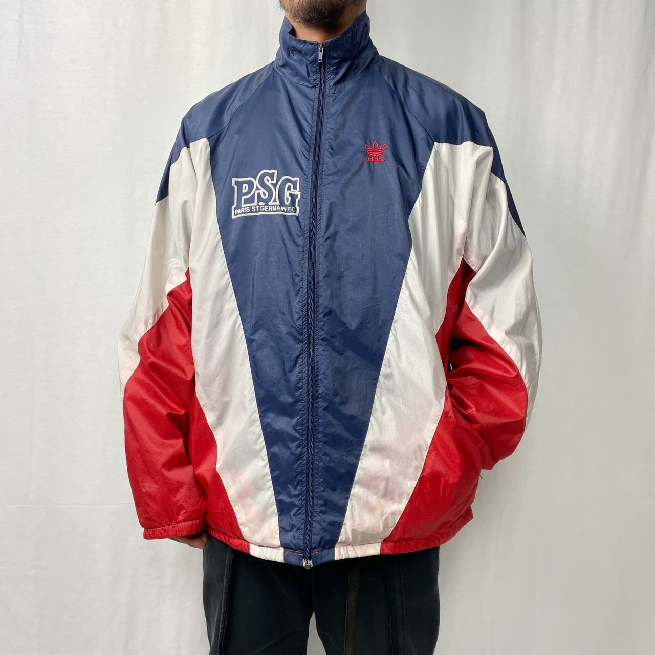 ゆったりサイズ 2XL adidas アディダス トラックジャケット 赤 黒