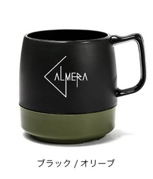 【数量限定商品】Calmeraロゴマグカップ（DINEX社製）２色展開（①ブラック／オリーブ、②オフホワイト／レッド）　★値下げしました！