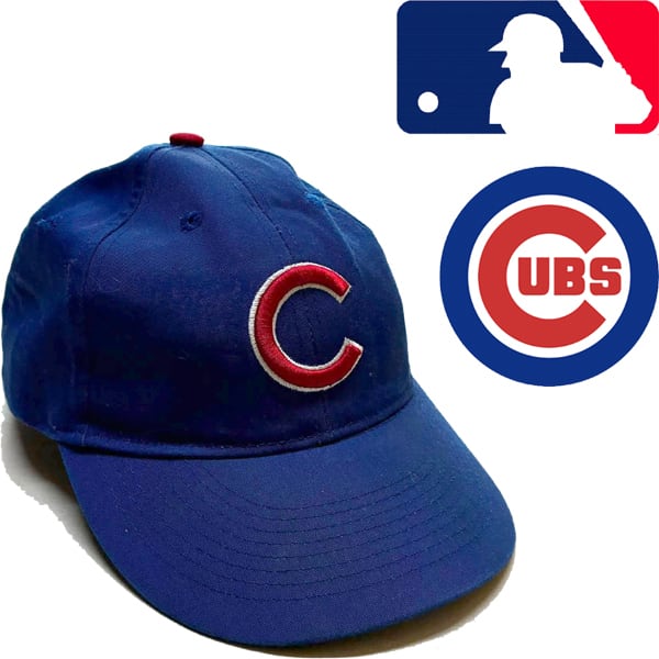 【MLB】古着 メンズ 青 野球 ベースボールシャツ シカゴカブス ★ストリート 1点物◇MLBシカゴカブス青ベースボールキャップ帽子USA古着メンズ