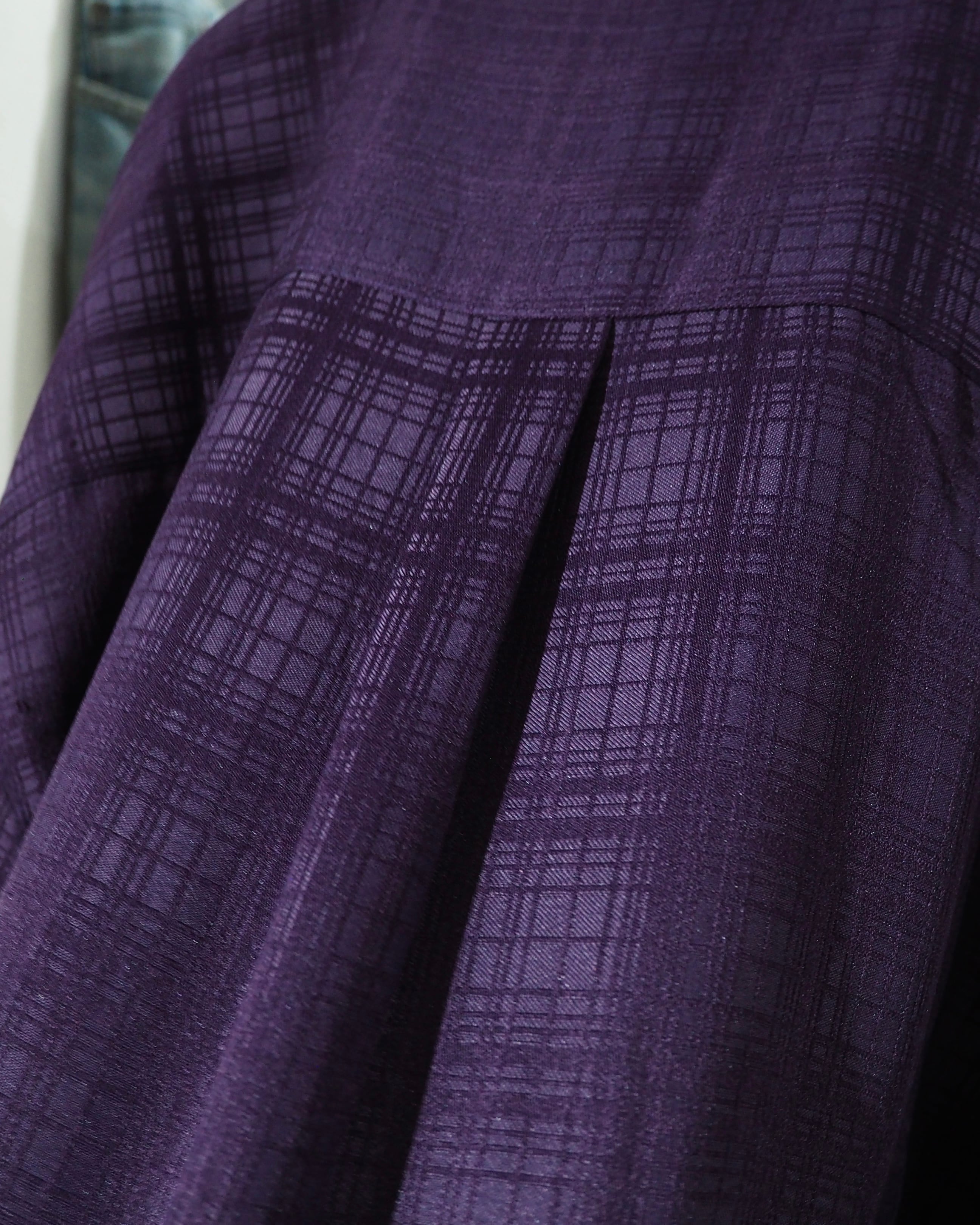 1990s " 妖艶甘美 " Bewitching Purple Color Vintage Loose Open Collar Shirt