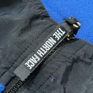 【THE NORTH FACE】USA製 フリース デナリジャケット 中間着 ワンポイントロゴ 刺繍ロゴ ジップアップ フルジップ L 切替 ナイロン ノースフェイス US古着