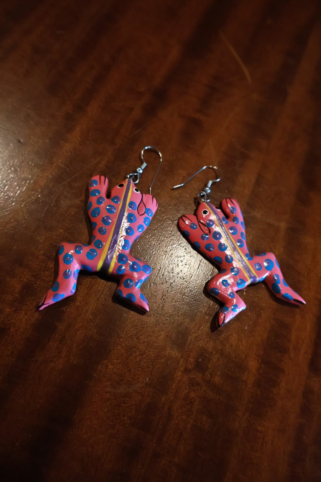 1980s vintage handpaint wood pierce ヤモリ