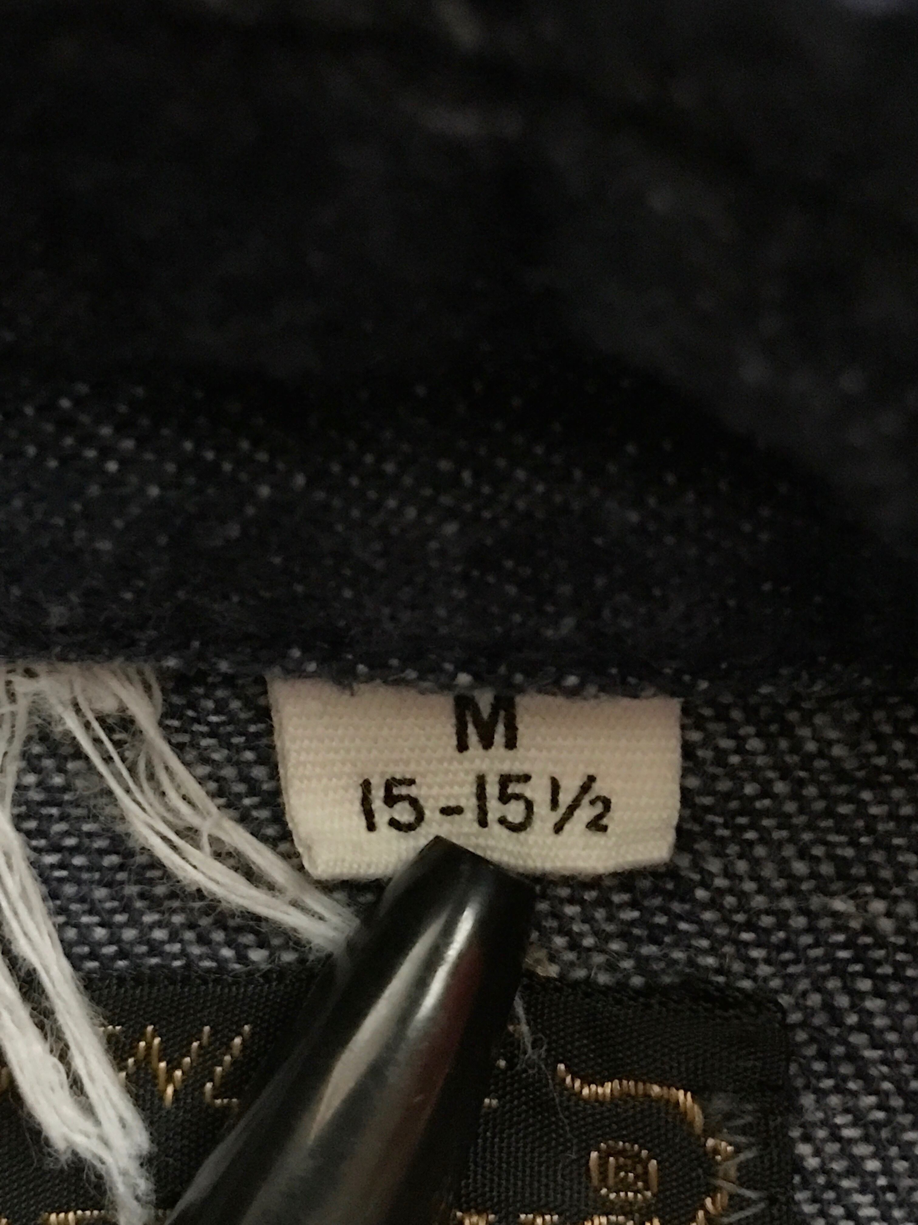 70's ROEBUCKS 表記 M ( 15-15 1/2 ) デニムウエスタンシャツ 濃紺