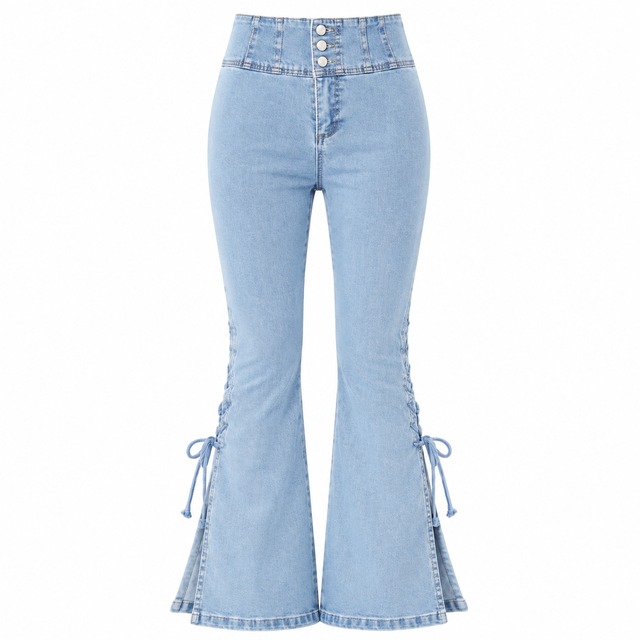 Lumignon original ♥ LL ribbon flare denim p 【ブルー】