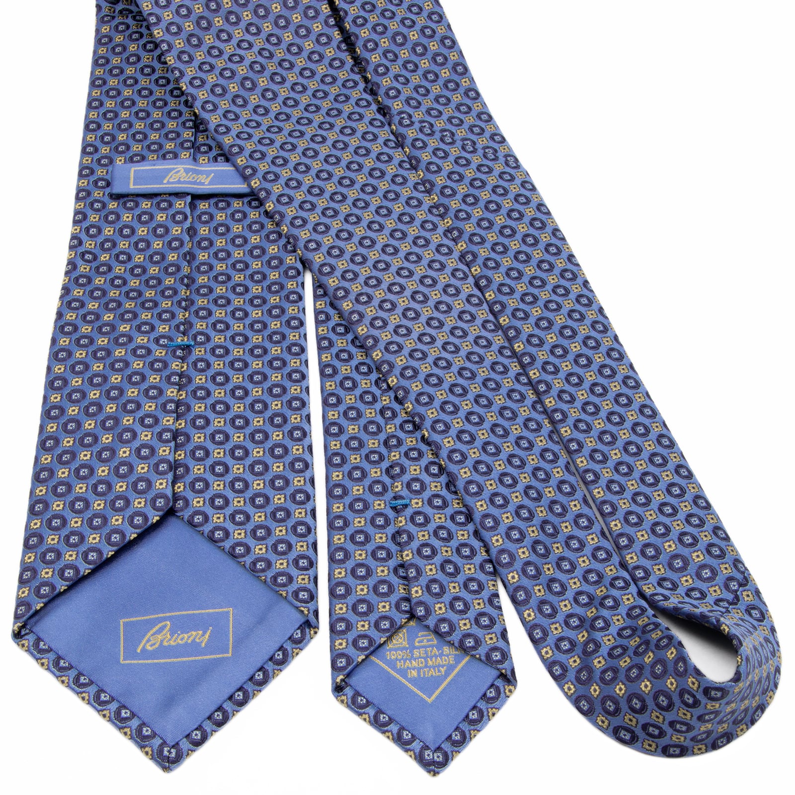 美品】Brioni ブリオーニ ネクタイ 紺 ジャガード ペイズリー 肉厚