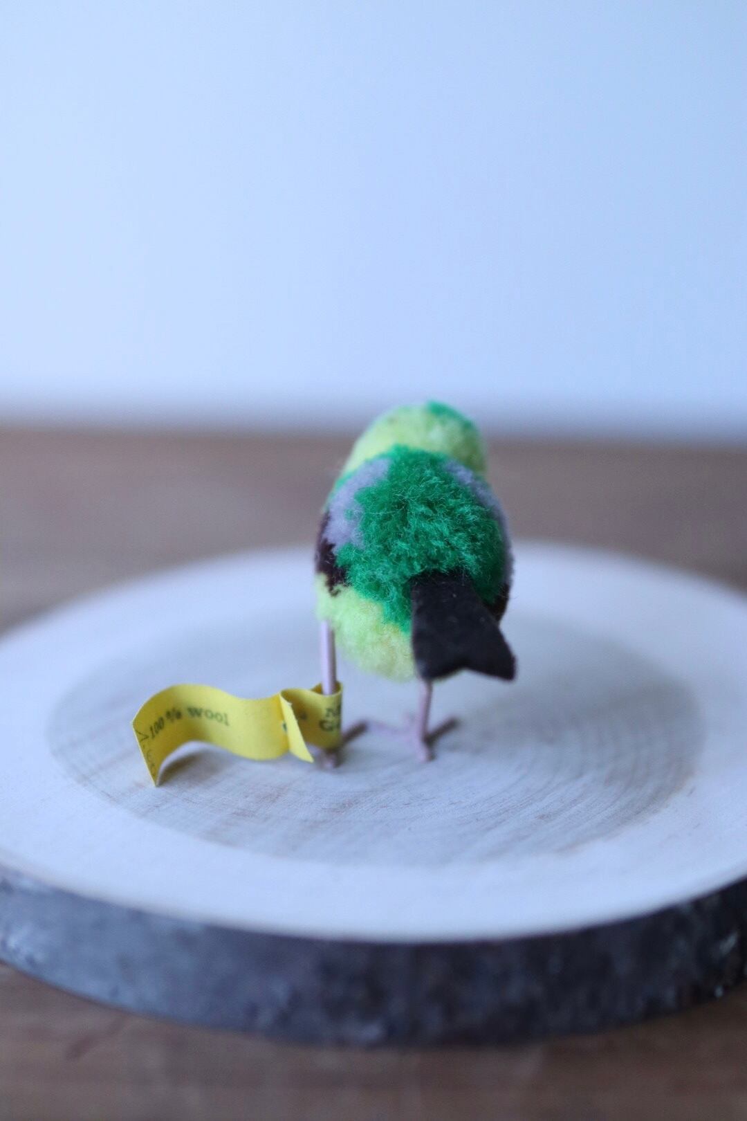 ヴィンテージ シュタイフ ポンポン バード 4㎝(グリーン) Steiff Woolen Bird