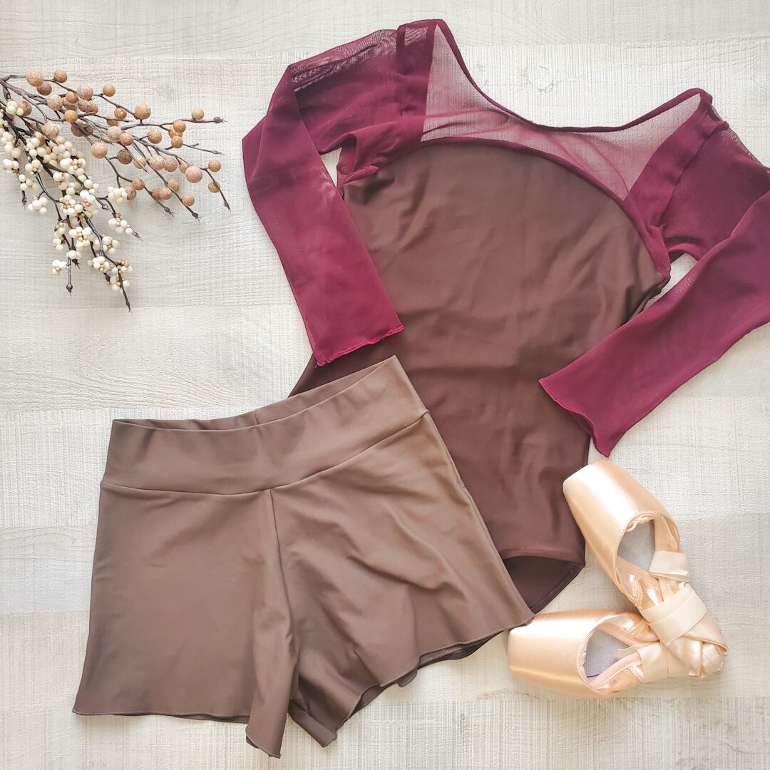 ballet leotard “Jupiter”【ココアブラウン×ボルドー】 | herz(ヘルツ