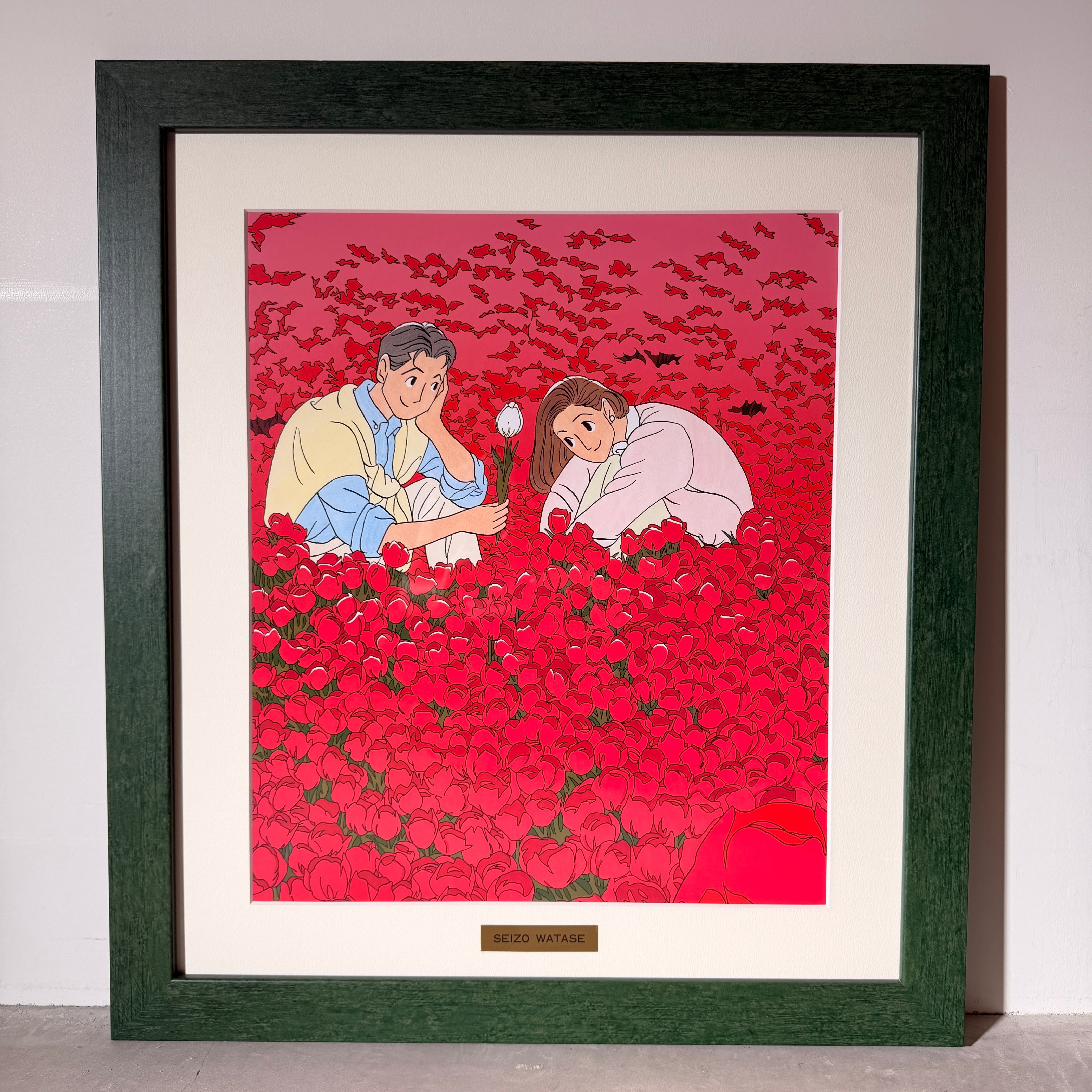 わたせせいぞう ミクストメディア「木もれ日ライブラリー」1/300 SEIZO WATASE 木もれ日ライブラリー Silkscreen art | ASSET VINTAGE
