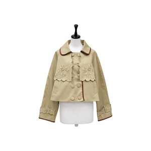 Scallop embroidery short jacket