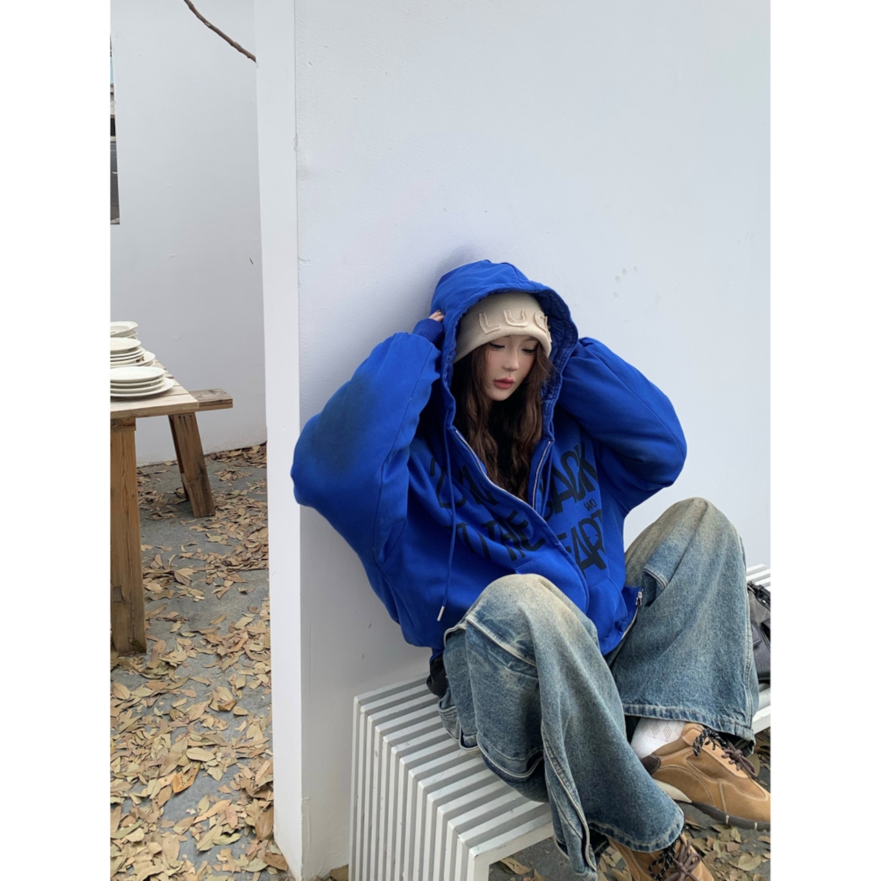 【暖かさUP】スプレー加工ジップパーカー中綿ジャケット T1967