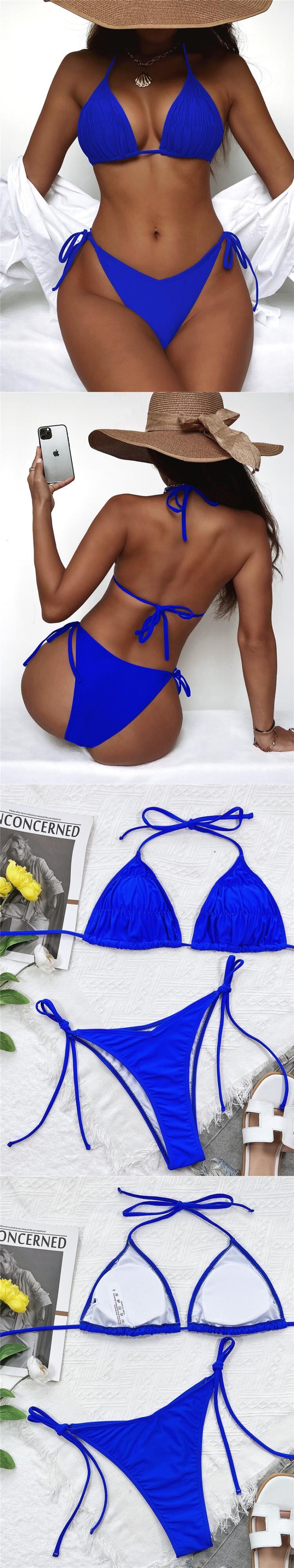 送料無料 セクシーなホルタービキニプッシュアップ水着2022プリーツ