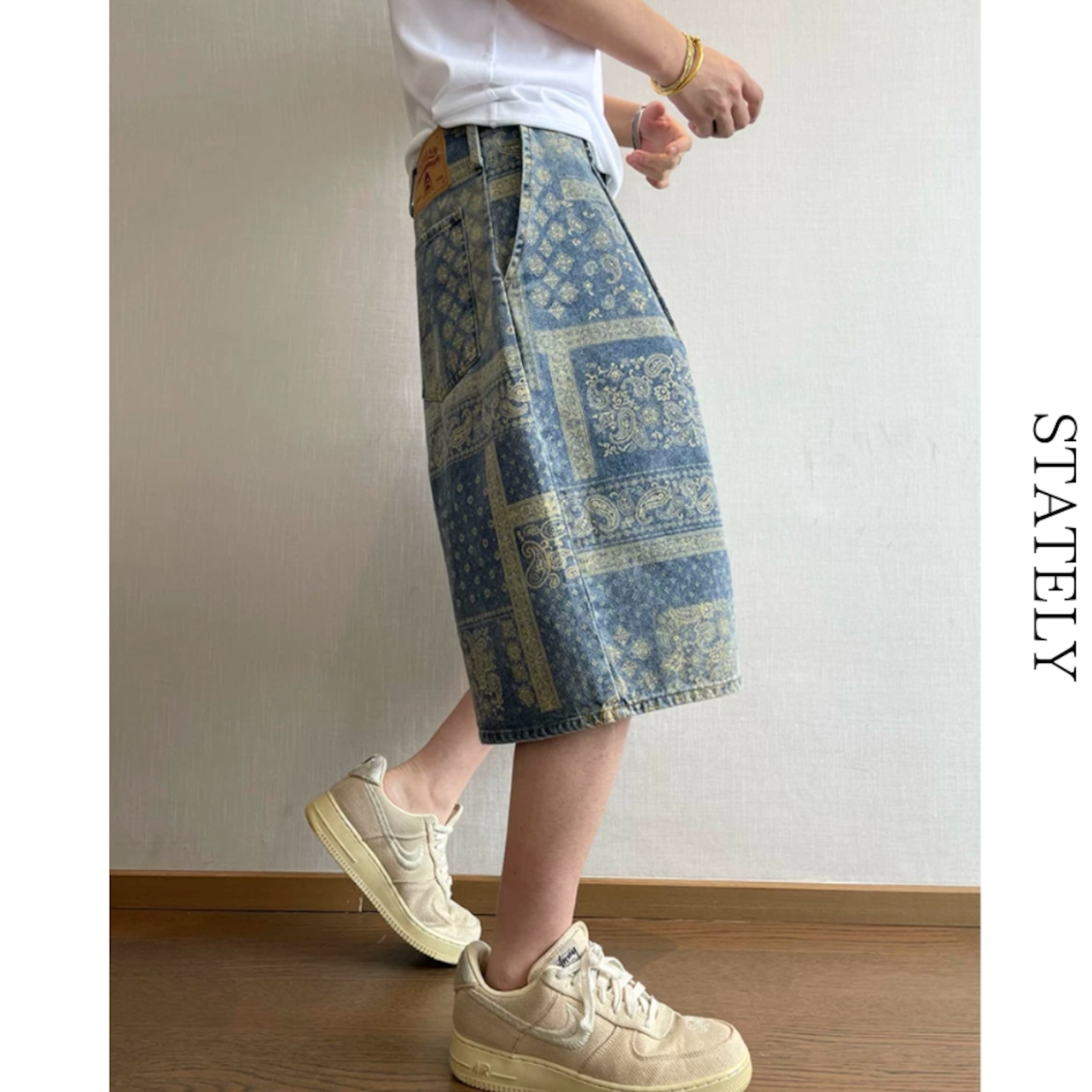 Paisley Vintage デニムショーツ_B139・画像4