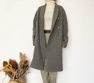 送料無料 Wool / linen オーバーコート [ charcoal ]