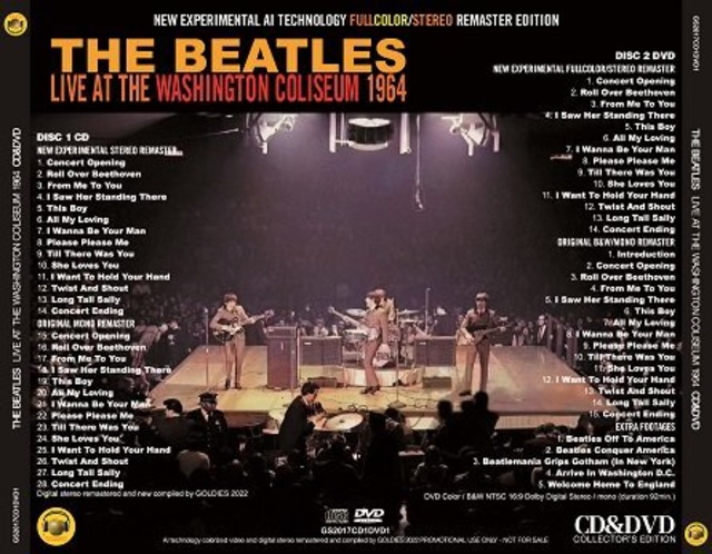 THE BEATLES / LIVE AT THE WASHINGTON COLISEUM 1964 (1CD+1DVD) | BEATNIK  GROOVE