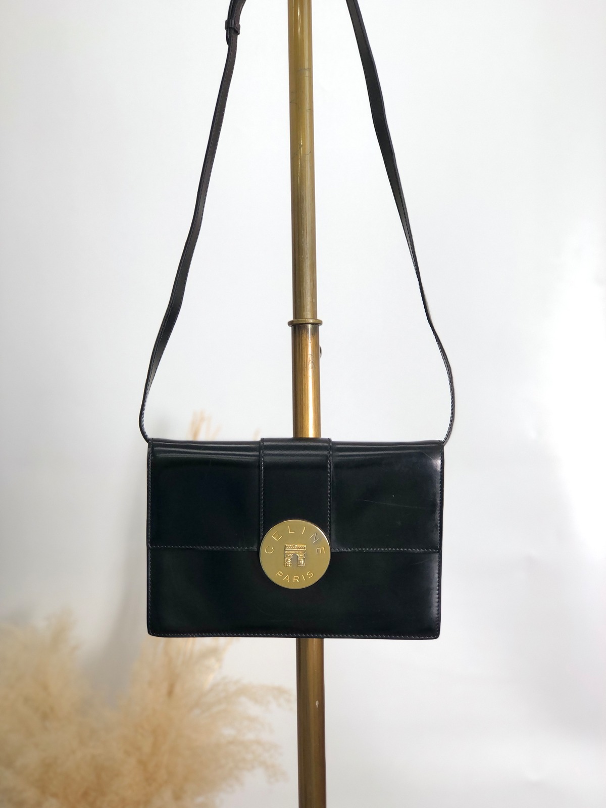 CELINE セリーヌ ショルダーバッグ ブラック 凱旋門 レザー vintage 