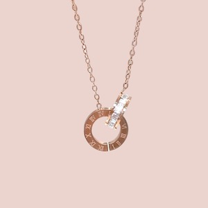 zirconia circle necklace