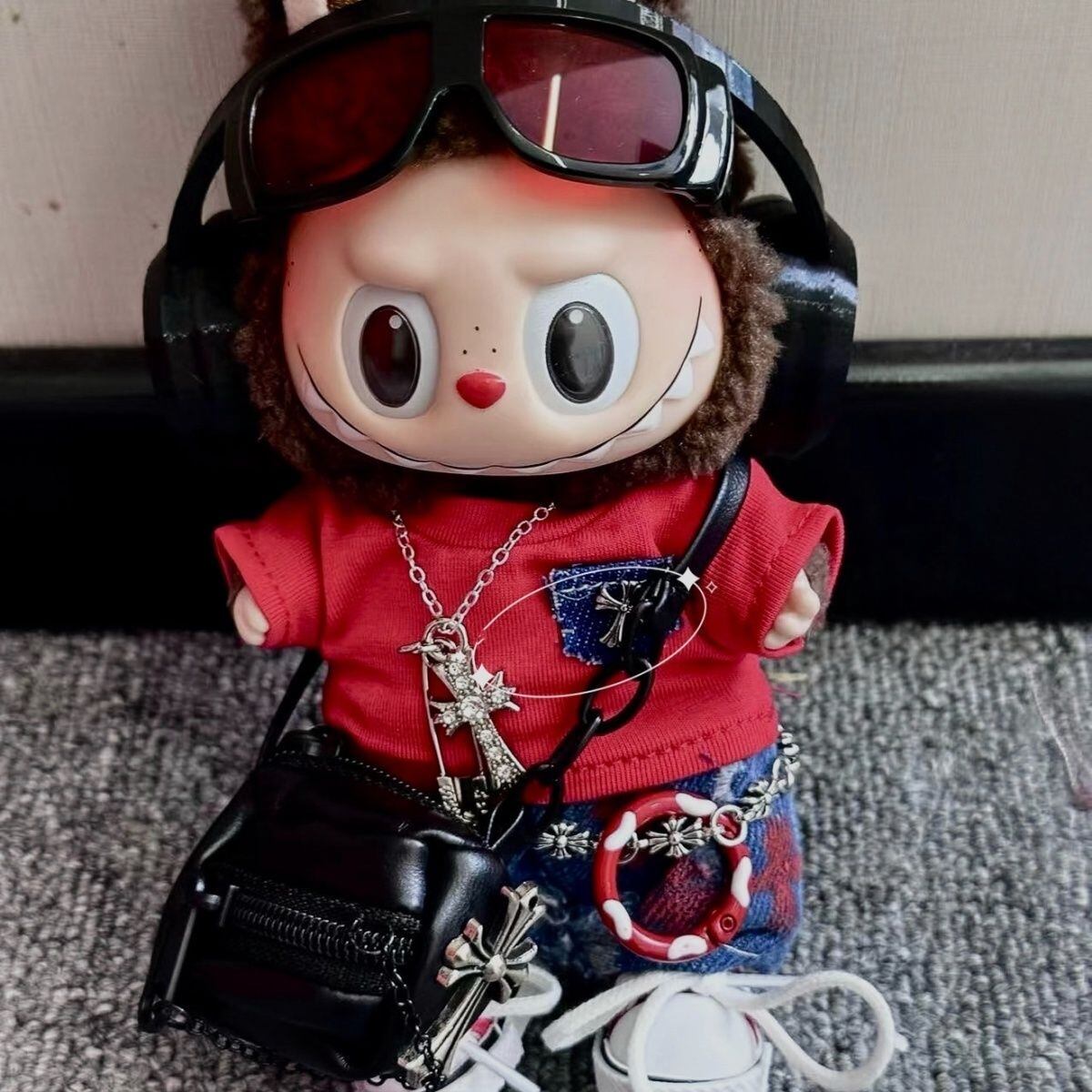 赤で主張する！個性派ラブブ 大胆レッドコーデ 7点セット 15cm17cm対応