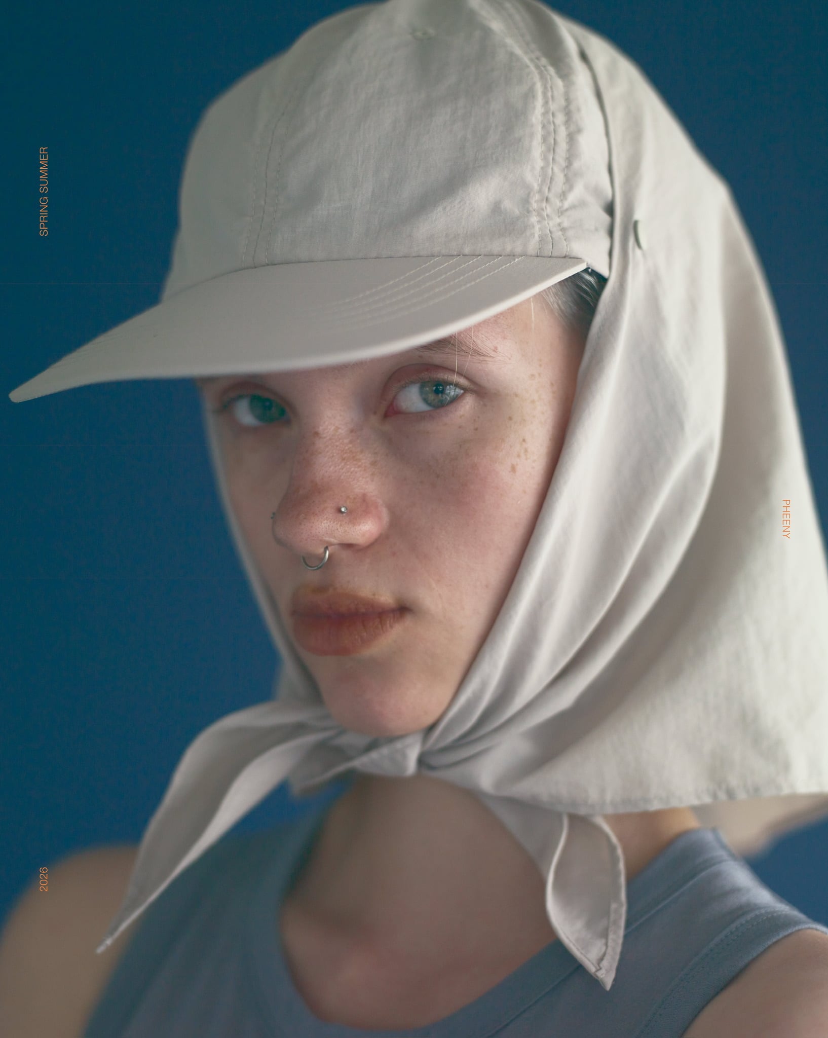 Nylon Taffeta Cap with Scarf (PS26-AC01) | PHEENY