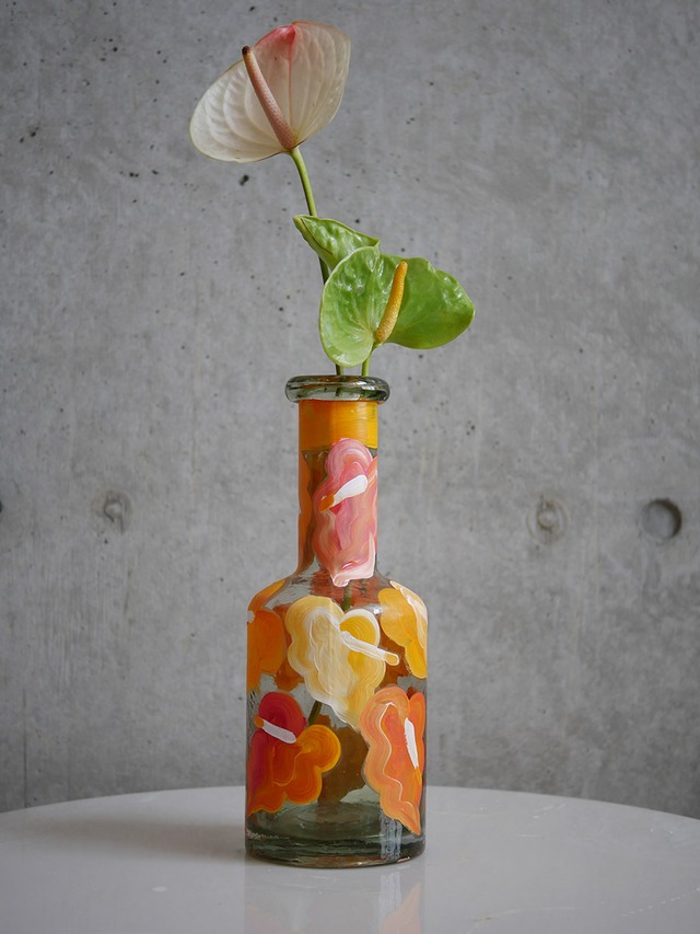 flower vase L clear*anthurium