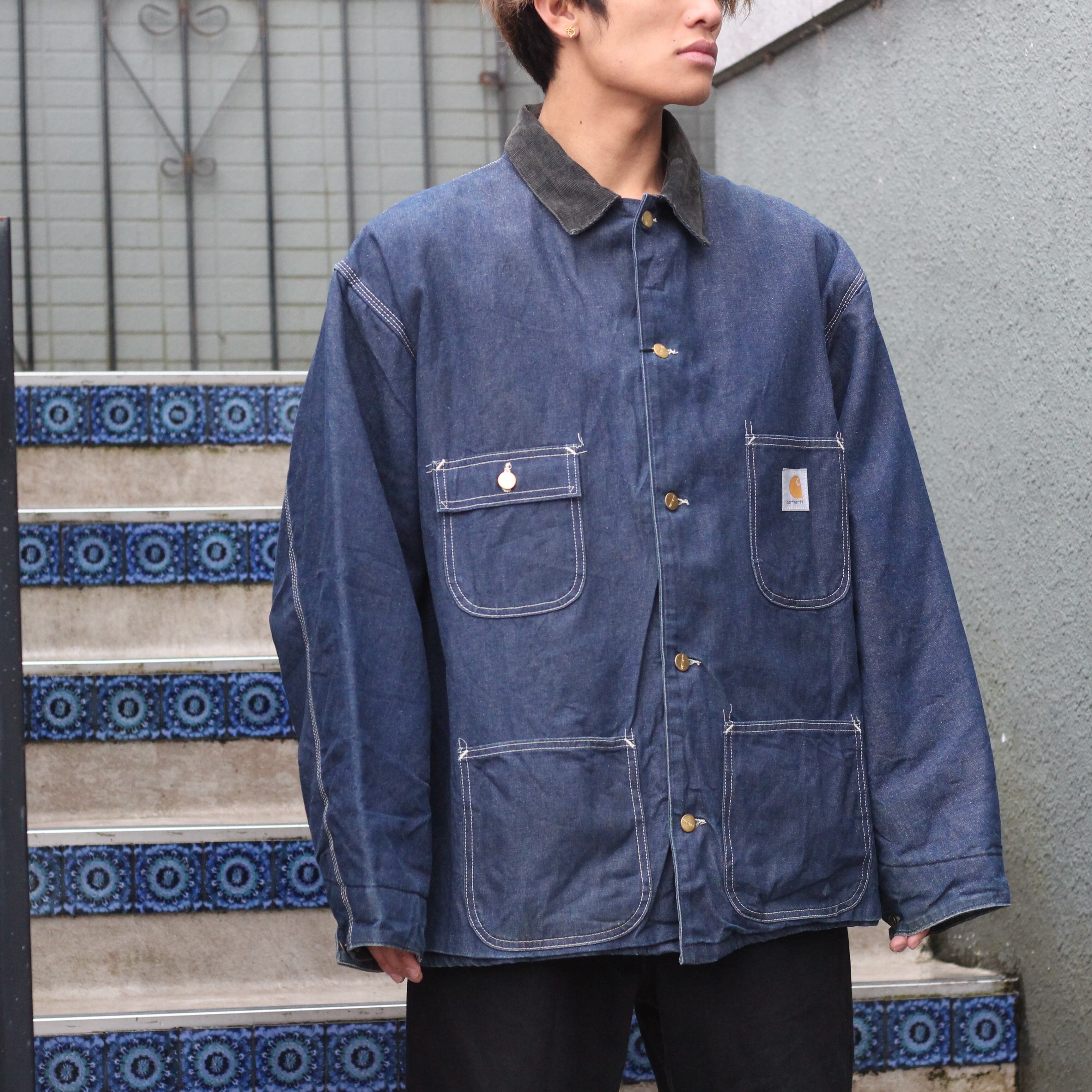 USA VINTAGE Carhartt DENIM OVER SIZE COVERALL JACKET/アメリカ古着 