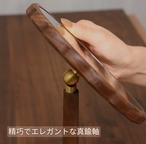 天然木 スクエア 卓上ミラー 角度調整 180度回転 化粧鏡 ジュエリートレー付き バニティミラー 四角 木製 ナチュラル インテリア