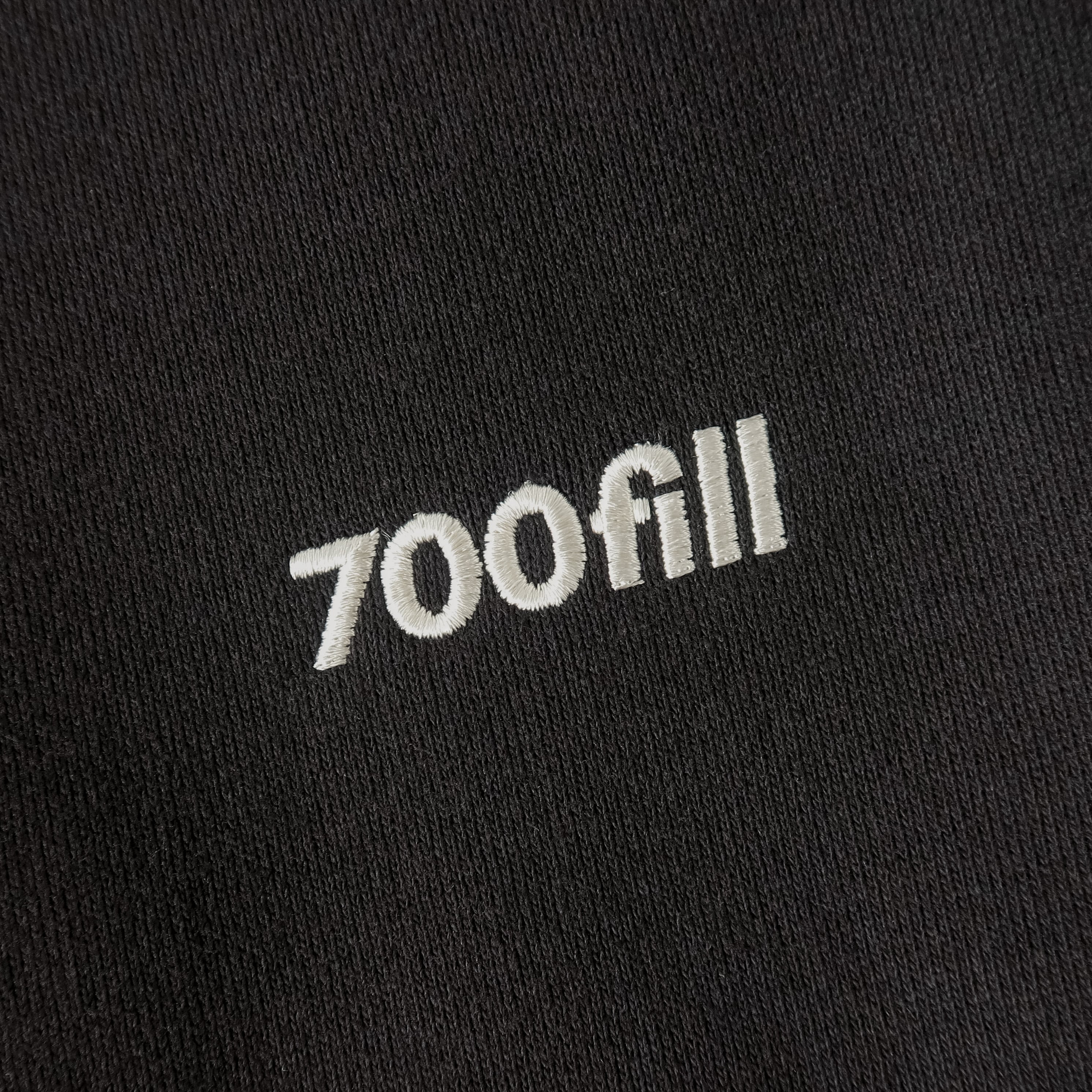 700FILL Embroidered Small Payment Logo Crewneck Sweatshirt - Black