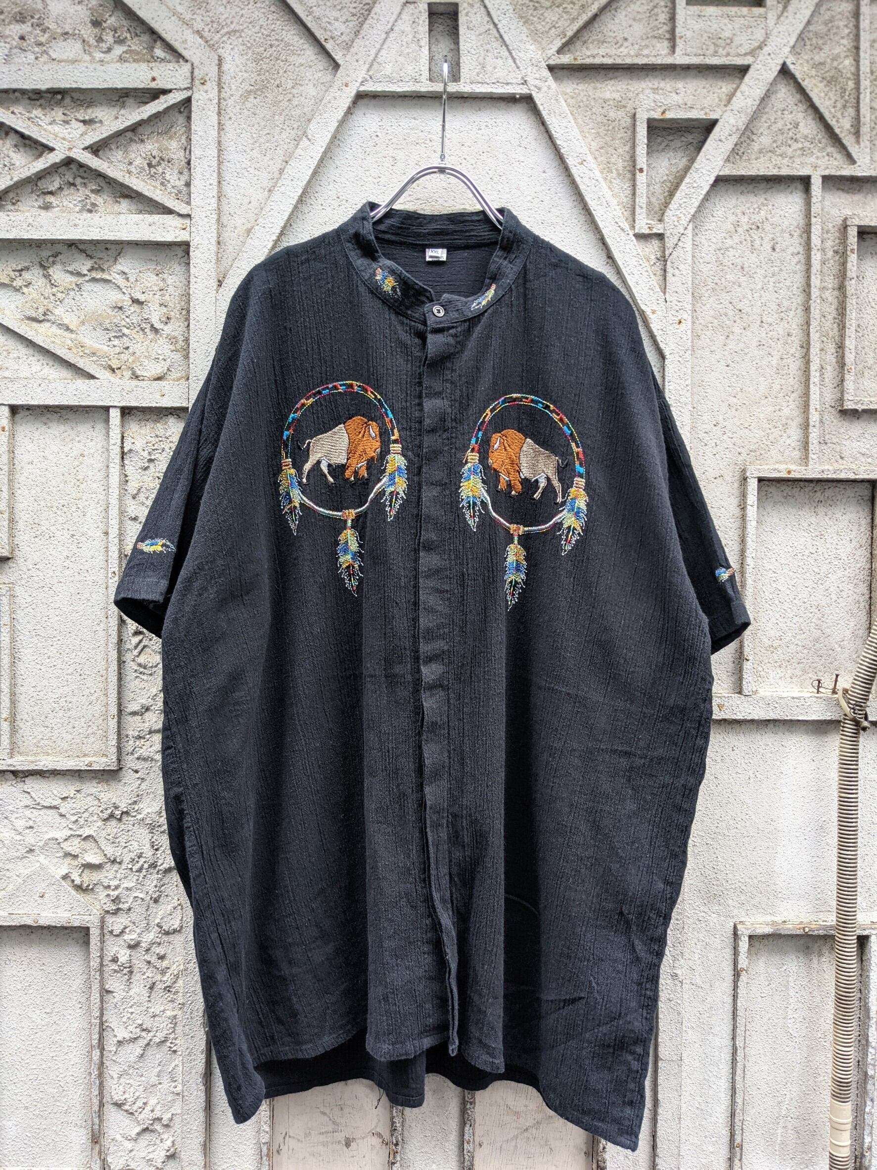 "S/S NATIVE EMBROIDERY CHINA SHIRT"