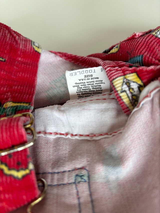 【4 toddler・vintage 】USA製 OshKoshコーデュロイオーバーオール