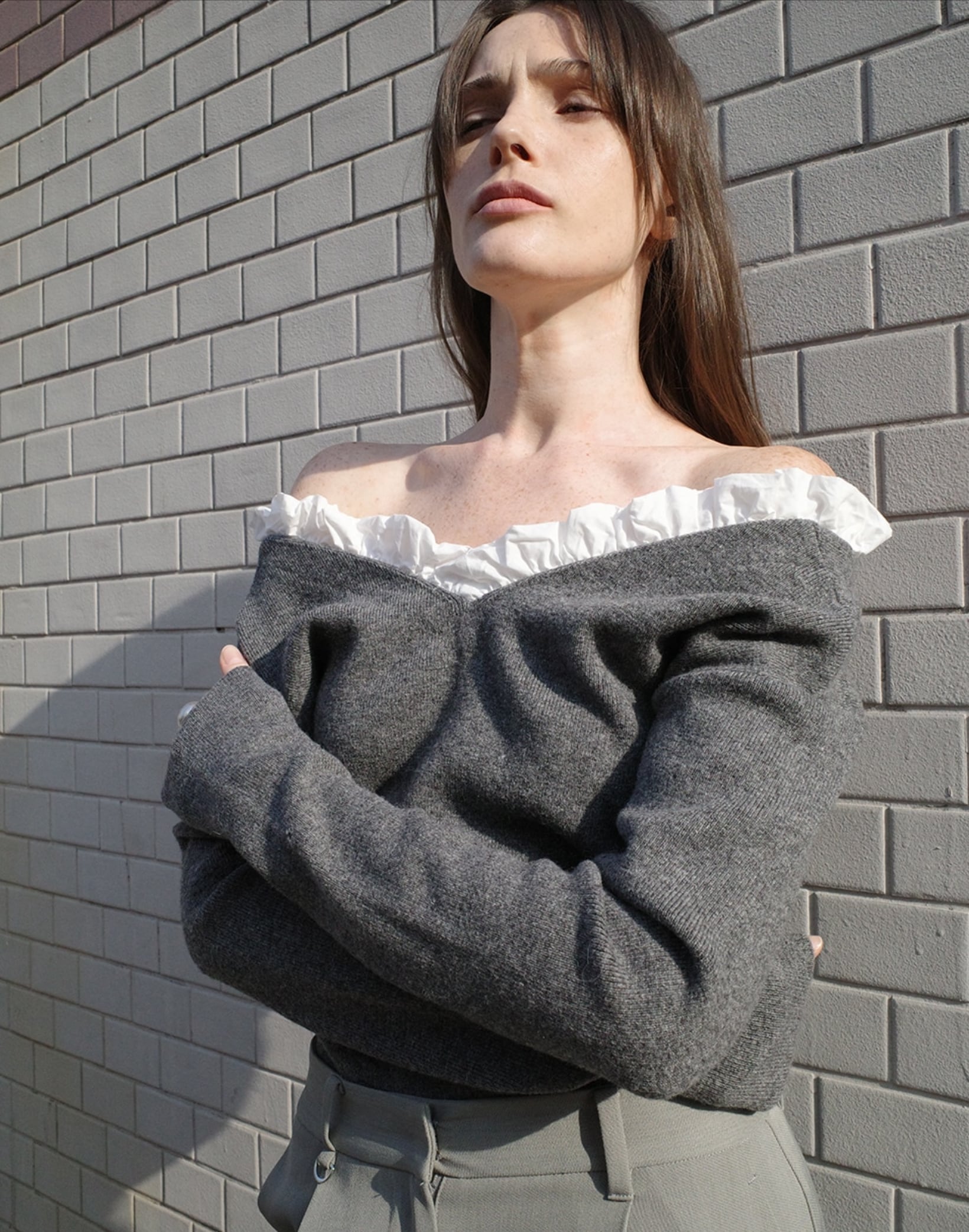 CLANE FRILL V NECK KNIT TOPS | FLICKA ASHIYA