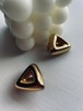 【Lucien Piccard 】vintage gold triangle clip on earrings