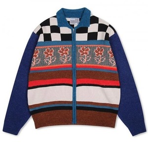 [YOUTHBATH] CHECKERBOARD COLLAR ZIP-UP CARDIGAN(NY) 正規品 韓国ブランド 韓国通販 韓国代行 韓国ファッション カーディガン