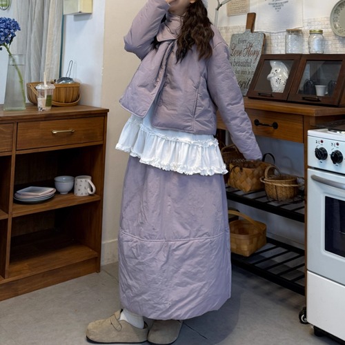 【2点セット】スカーフ付きジャケット＋ボリュームスカート ・9322