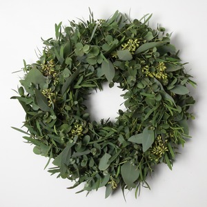 ユーカリグニー、ポポラスなどユーカリ4種類で作ったリース