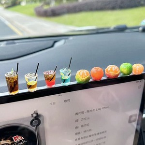 車飾り 9点セット ドリンク みかん 両面テープ付き