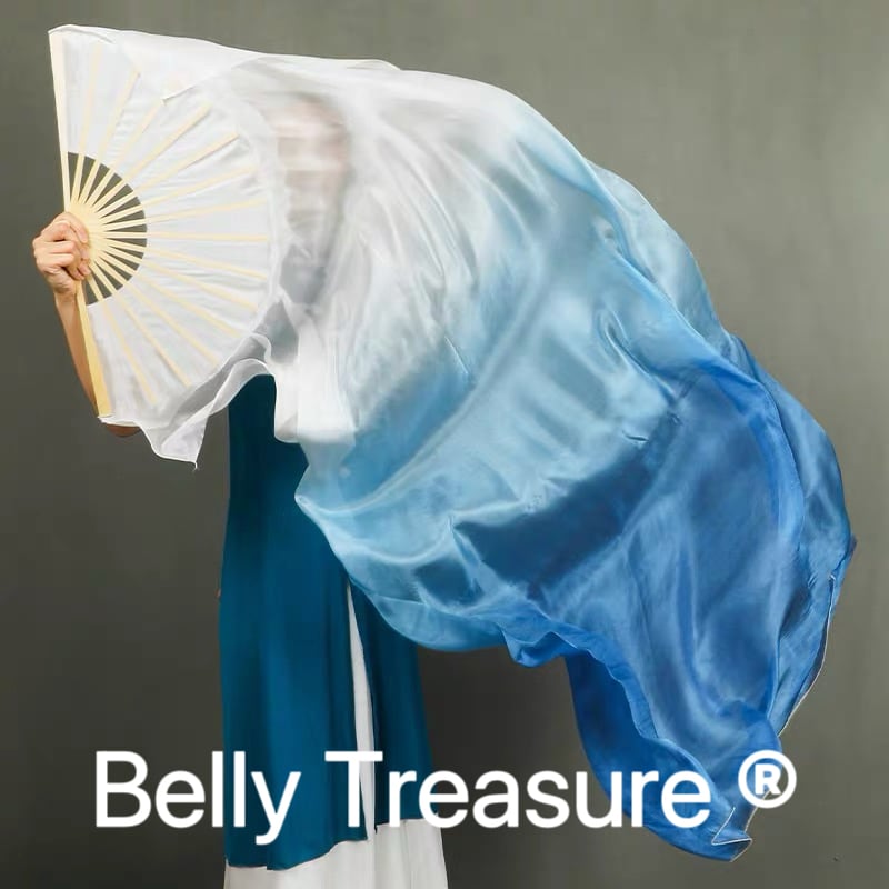 【新品】ファンベール両手1セット5色レインボー★高級シルク100％ ファンベール両手1セット☆新品☆高級シルク☆5色レインボー Silk Fanveil