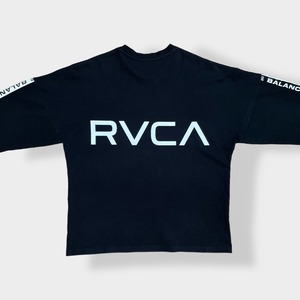 【RVCA】ルーカ ロングTシャツ バックプリント バックロゴ ワンポイントロゴ ロンT 長袖Tシャツ スウェットシャツ 袖ロゴ LARGE 古着