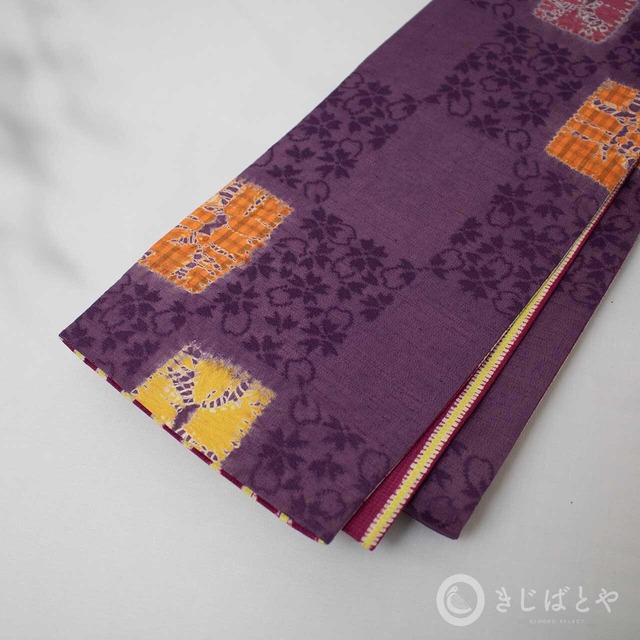 正絹　雲井鼠に刺繍のなごや