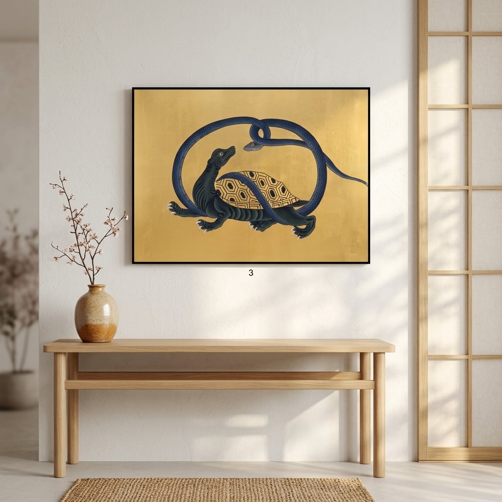 No944【キトラ四聖獣】黄金の守護神獣4点【四神・風水画】 | God Works