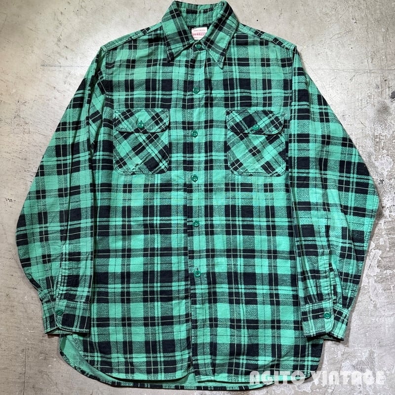 マチ50s PENNY'S ネルシャツvintage ヴィンテージ週末価格 50's PENNEY'S ペニーズ マチ付き プリントコットンネルシャツ