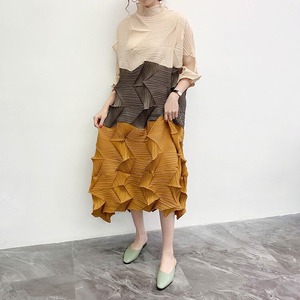 Irregular Pleated Pullover Dress / イレギュラー プリーツ プルオーバー ドレス ワンピース