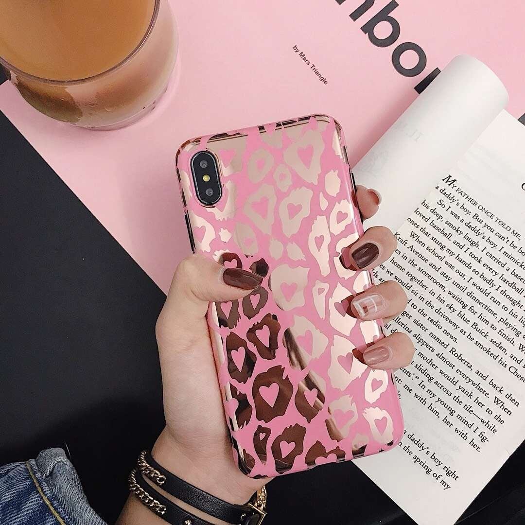 Huawei対応 メタリックピンクカラーのヒョウ柄デザイン Spch0008 Iphoneケース スマホケース Cororin かわいいスマホケース専門店