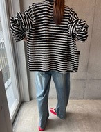 【新作5％OFF・3日間】Stripe Knit Cardigan_onecolor