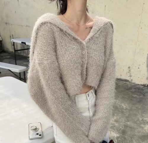 セーラーカラーニットカーディガン