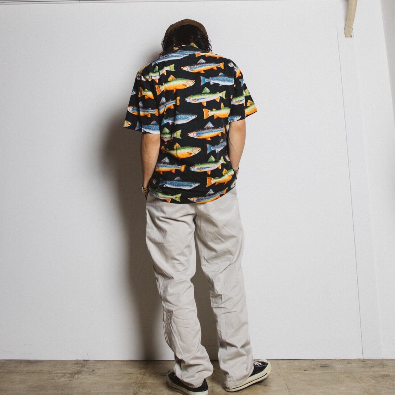 90's old トラウト総柄シャツ made in USA【0724A46】 | 【公式 90's old トラウト総柄シャツ made in USA【0724A46】 | 【公式