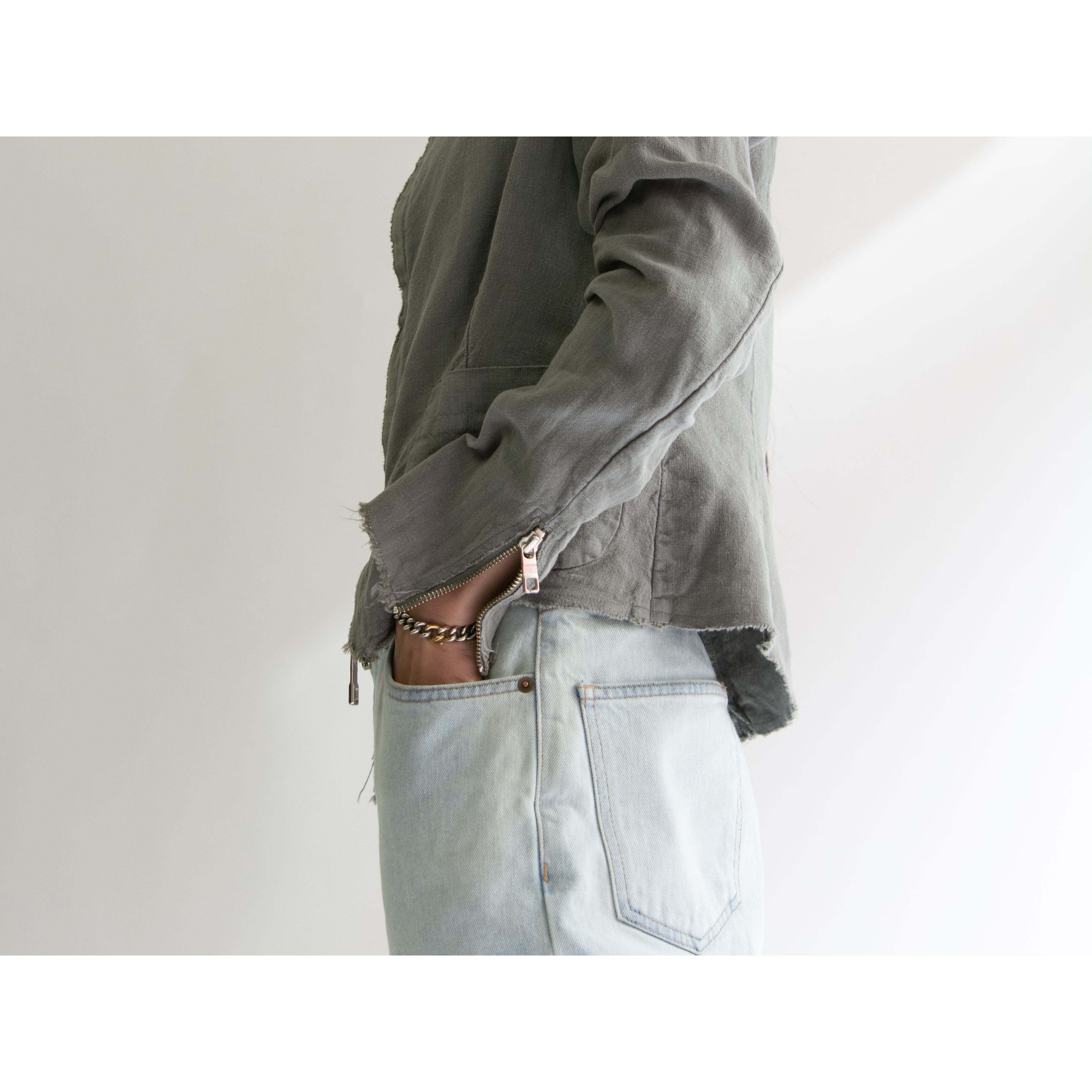 【CLOSED】100% Linen Collarless Jacket（クローズド ノーカラーリネンジャケット）