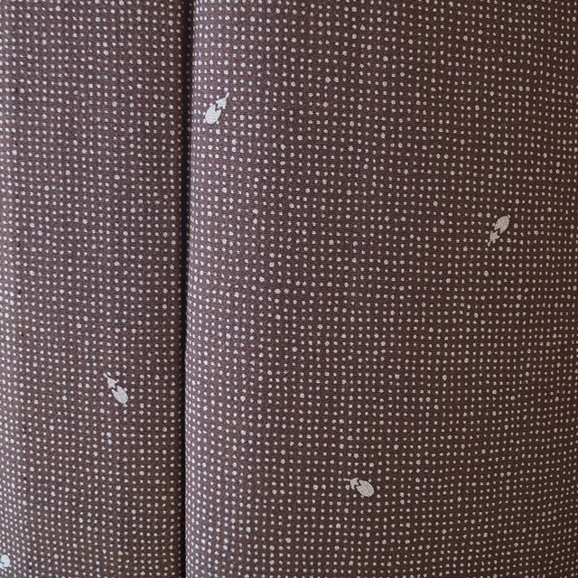 【単衣】焦茶地　小紋