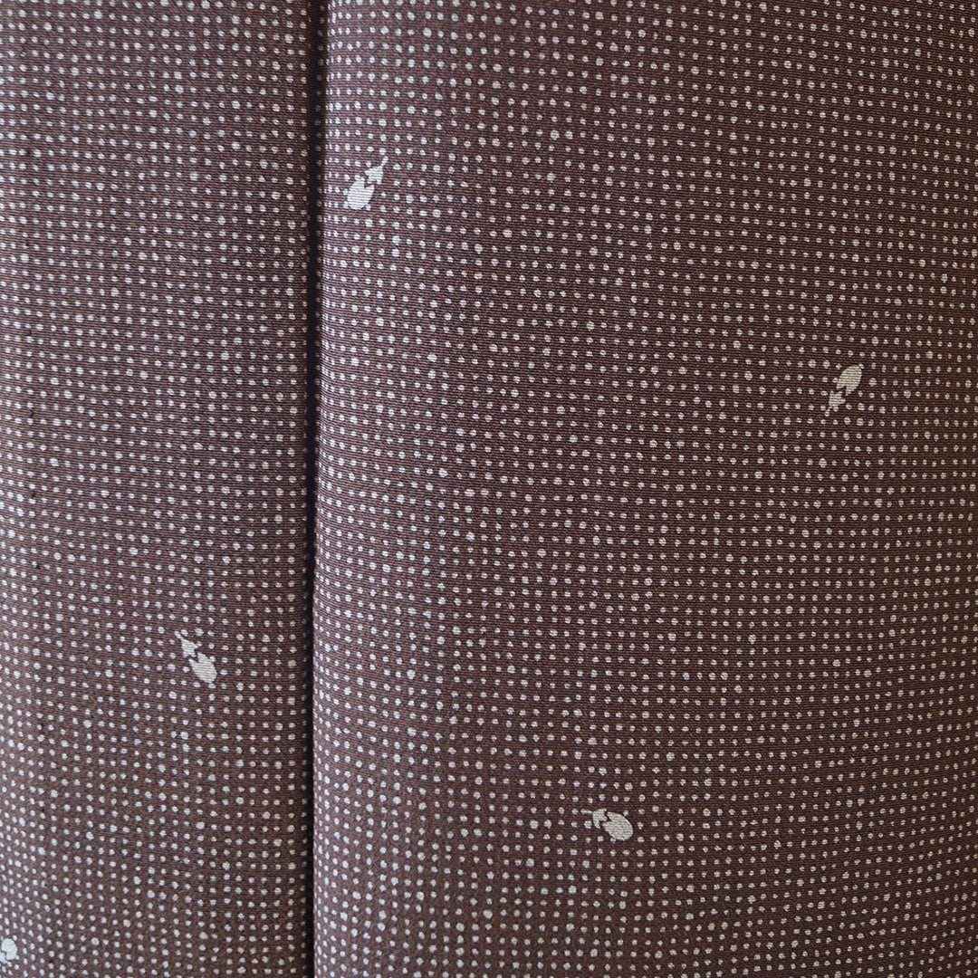 【単衣】焦茶地 小紋