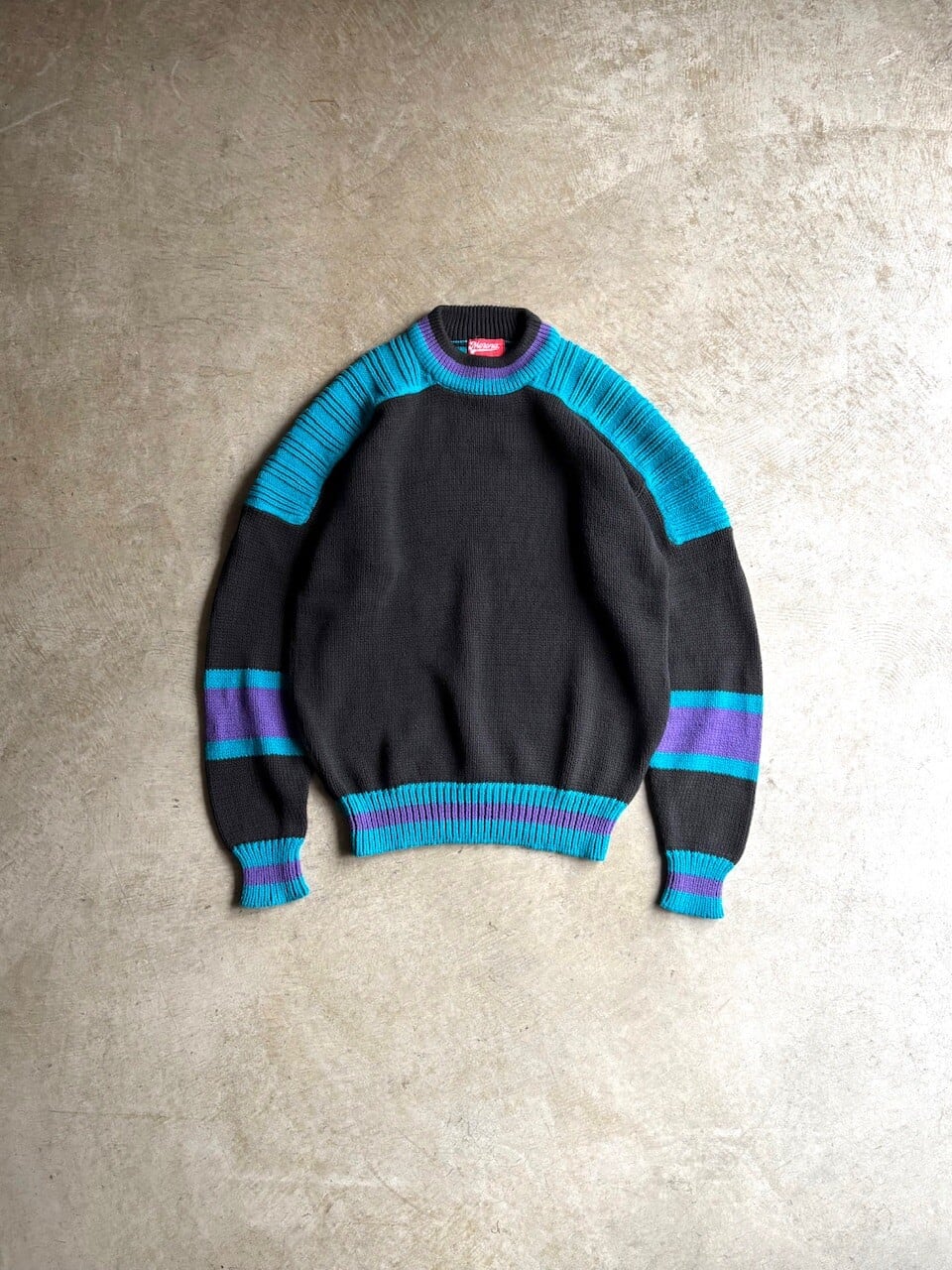 香港製 90's Merona “COLOR BLOCK COTTON KNIT SWEATER”