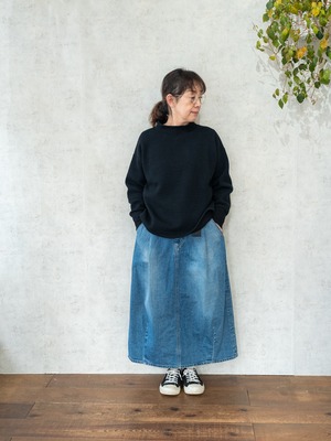 [Brocante]12ozリングデニムアンプリッセスカート